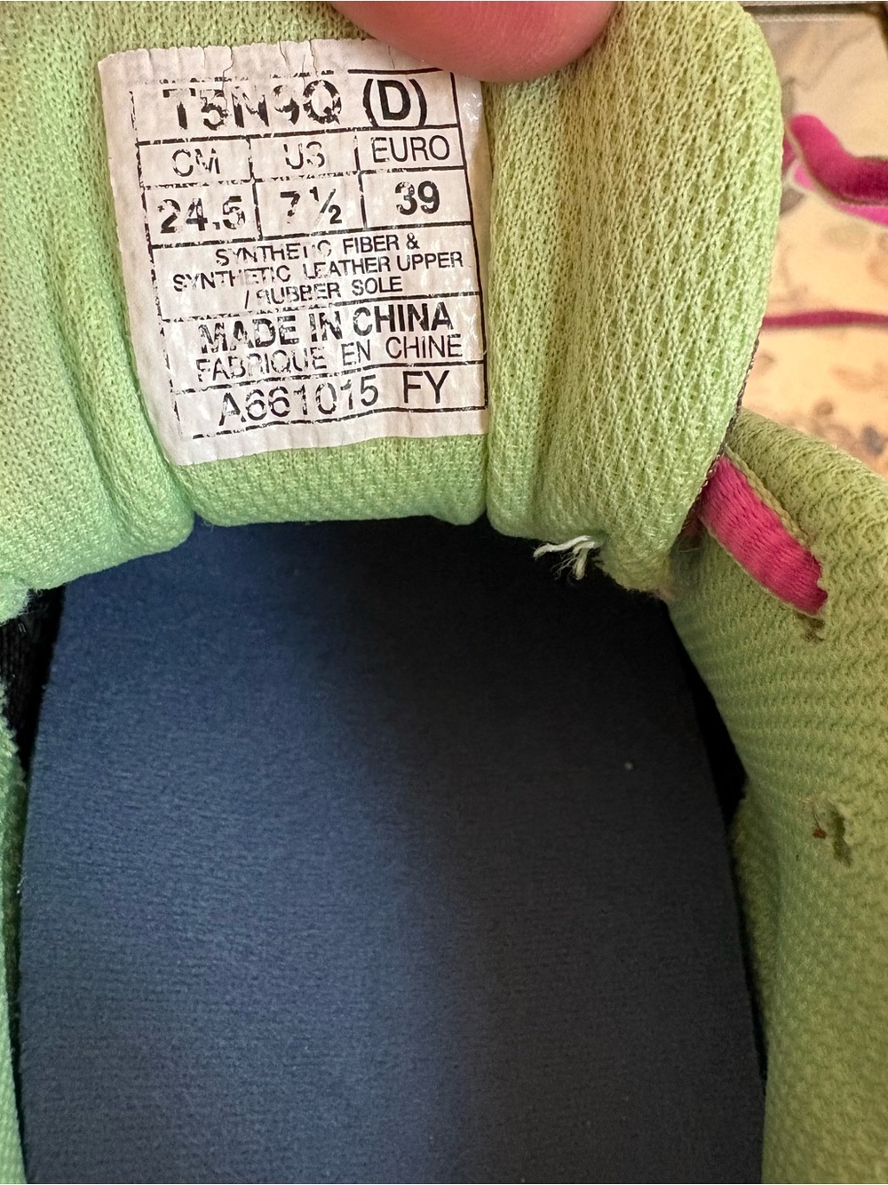Asics GEL-VENTURE 5 Gray Athletic Shoes with Pink and Lime Accents - Picture 6 of 6